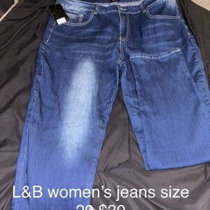 L&B Women's Dark Blue Straight Leg Jeans